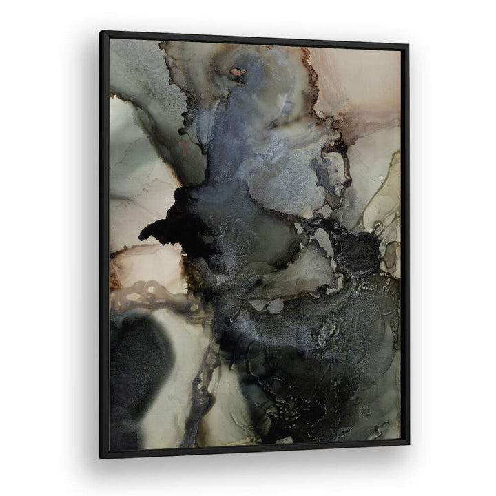 ORGANIC SHAPES WITH BLACK AND GRAY TONES , ABSTRACT PAINTINGS