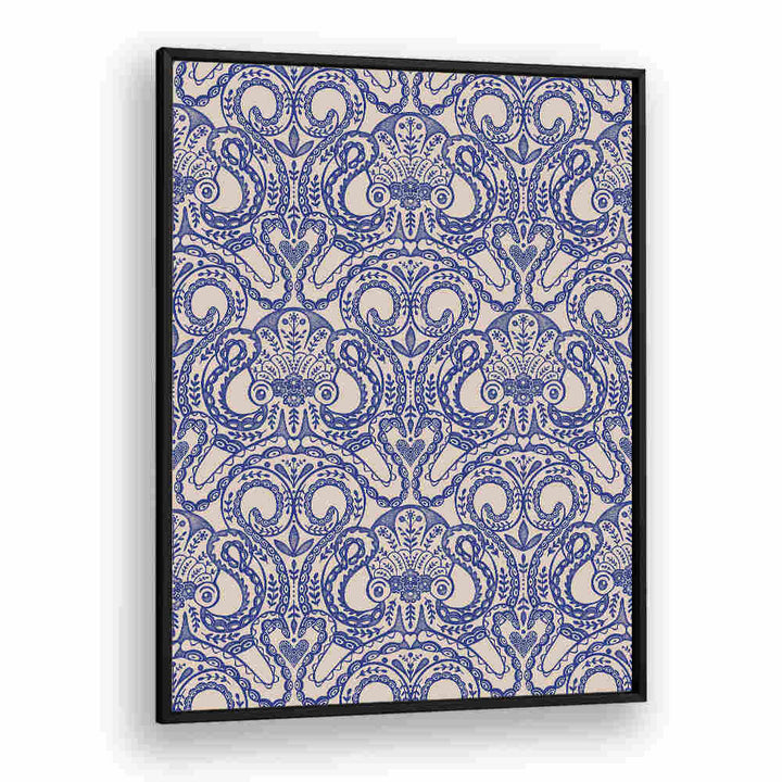 OKTOPUS DAMAST INK BLUE , PATTERN ART PRINTS