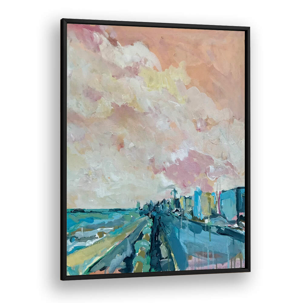 Pastel Skyline Drift landscape paintings featuring serene colors, perfect for transforming your living space.