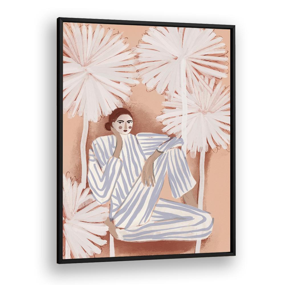 PEACEFUL WOMAN AMONG LEAVES