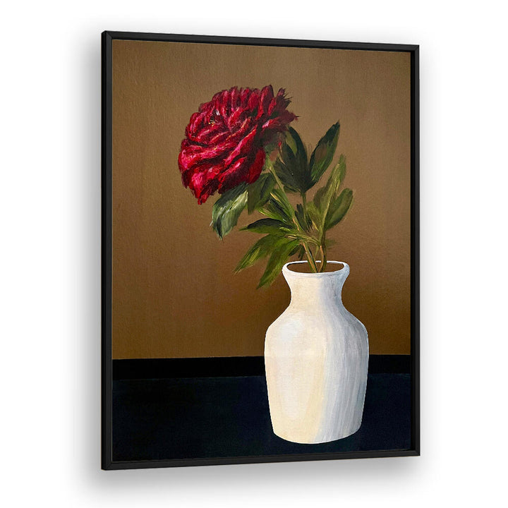 PEONY IN A WHITE VASE