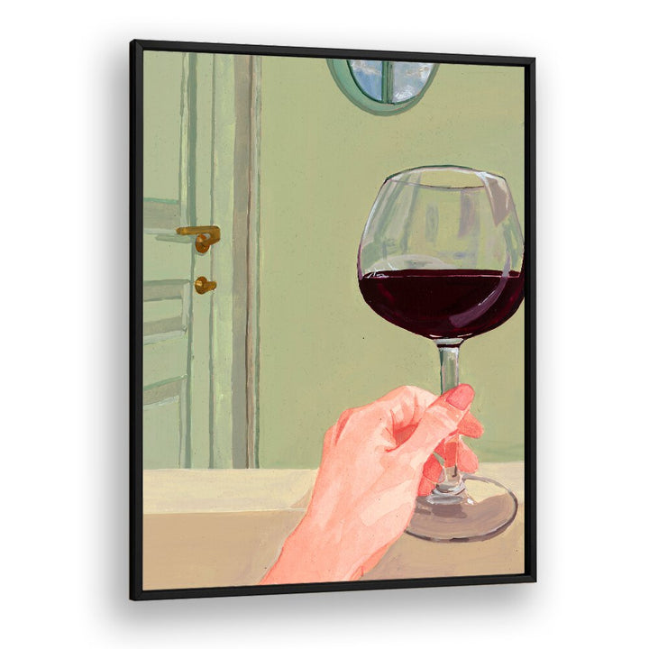 Elegant hand holding a wine glass, embodying the essence of QUALITY TIME, BAR & CAFE ART for memorable moments.