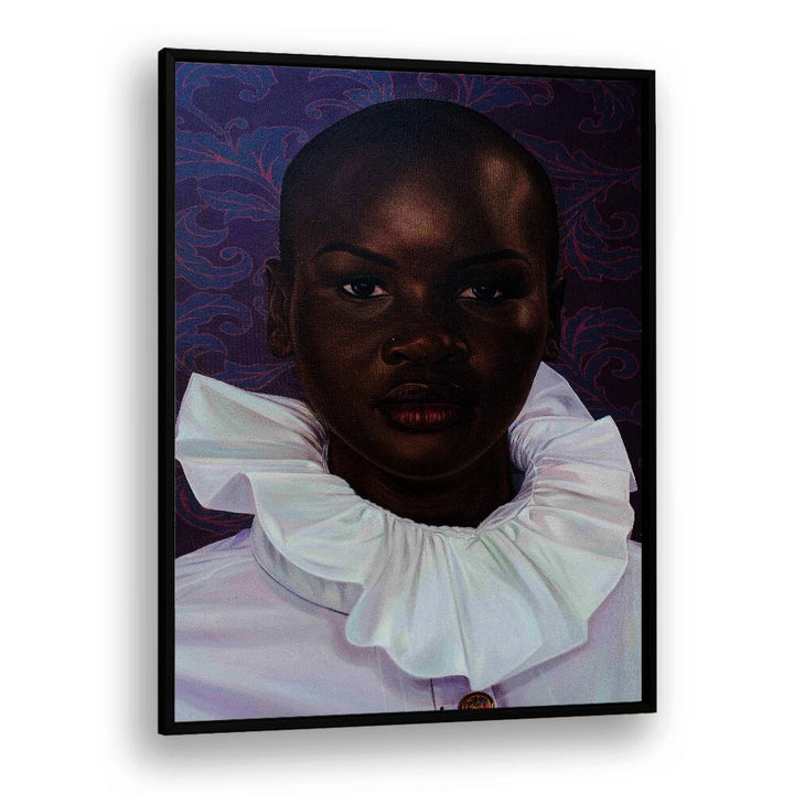 REGAL SILE, AFRICAN ART PAINTINGS showcase a striking portrait celebrating rich African heritage and contemporary style.