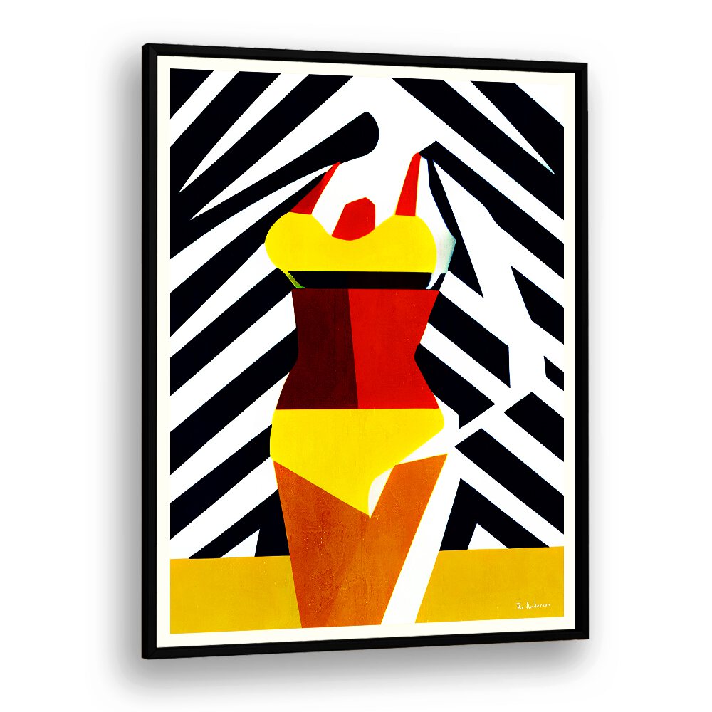 Colorful BIKINI SUNSHINE DAYS, BEACH PAINTINGS artwork capturing vibrant summer vibes for your living space.