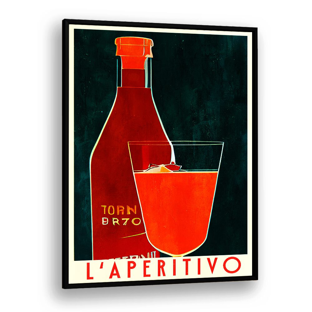 Sophisticated APERITIVO, BAR art featuring a vibrant drink and bottle, perfect for adding ambiance to any space.