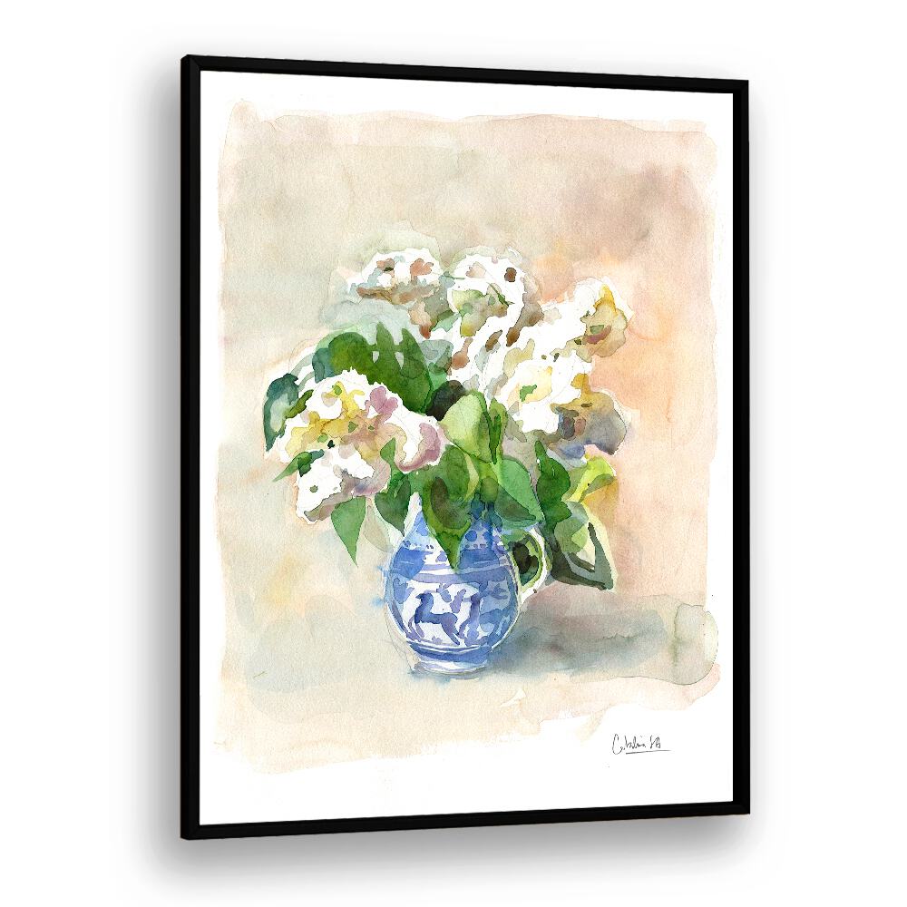 Delicate WHITE LILACS IN A VASE, a stunning floral flower painting to elevate your home decor.