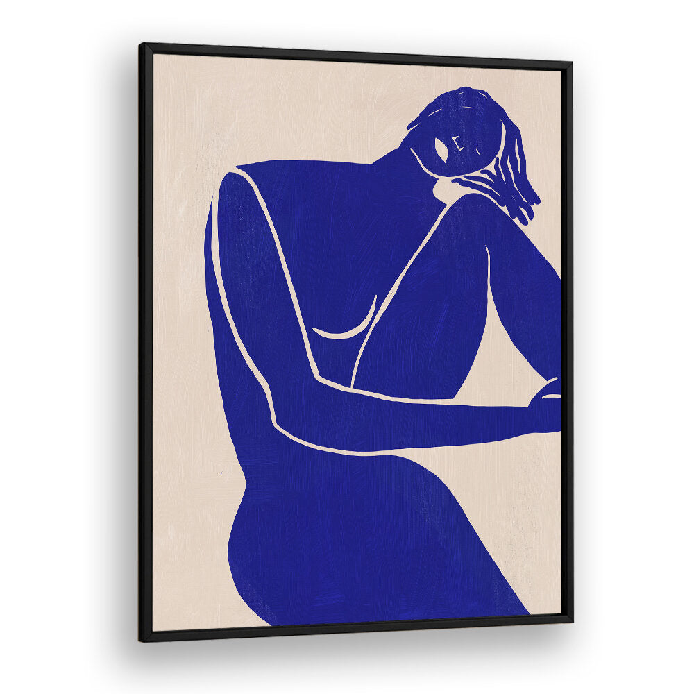 MINIMALIST BLUE SILHOUETTE FIGURE , PORTRAITS & FIGURATIVE ILLUSTRATIONS