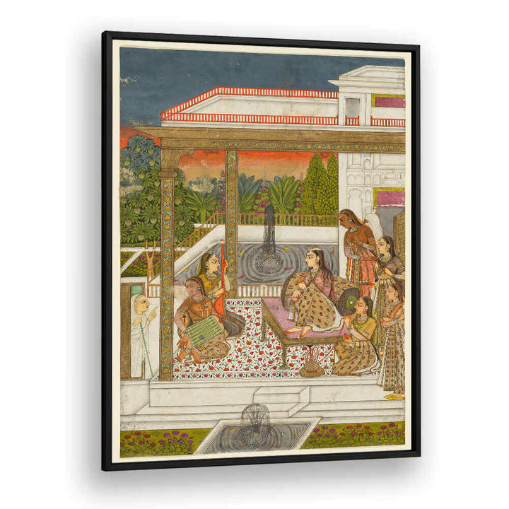 GARDEN COURT OF GENTLE CONVERSATIONS , INDIAN ART PAINTINGS