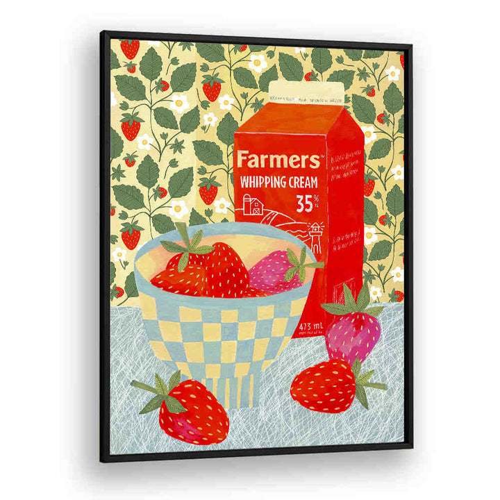 STRAWBERRIES IN A CHECKERED BOWL