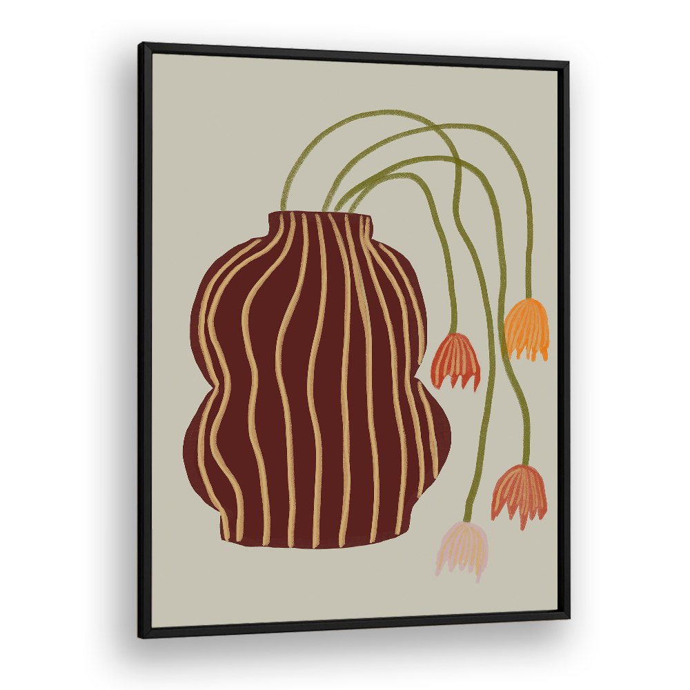 STRIPED VASE DROOPING FLOWERS