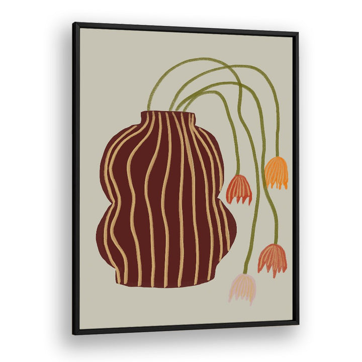 STRIPED VASE DROOPING FLOWERS