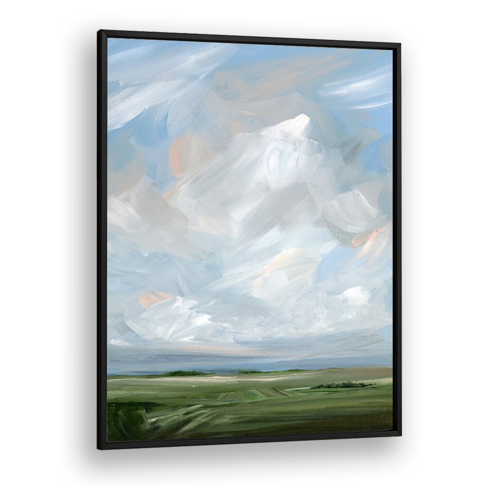 Stunning landscape art featuring soft blues and greens, part of THIS LAND, ABSTRACT PAINTINGS collection. Perfect for decor.