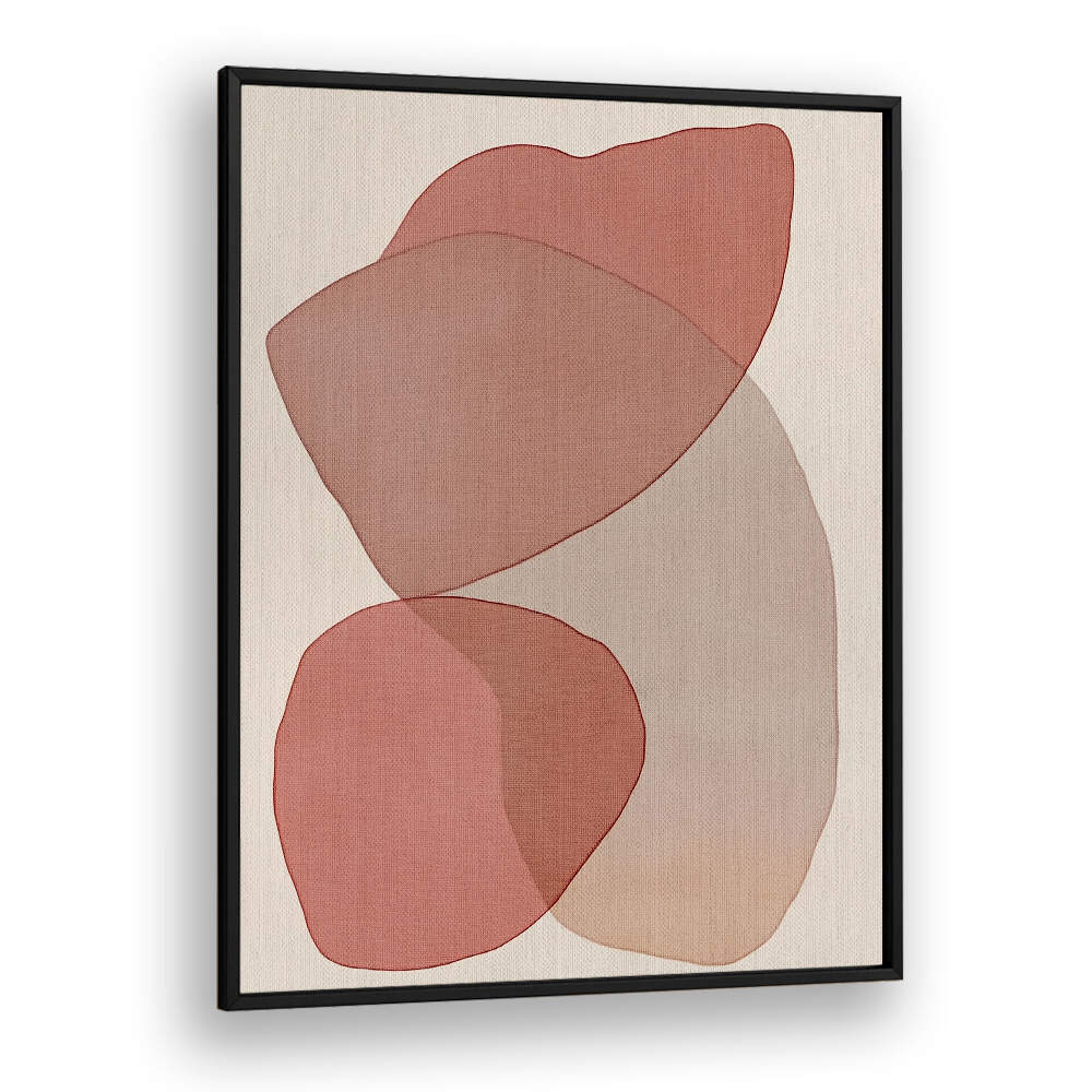 TRANSLUCENT SHAPES IN SOFT PINKS AND REDS , BOHO ART PAINTINGS