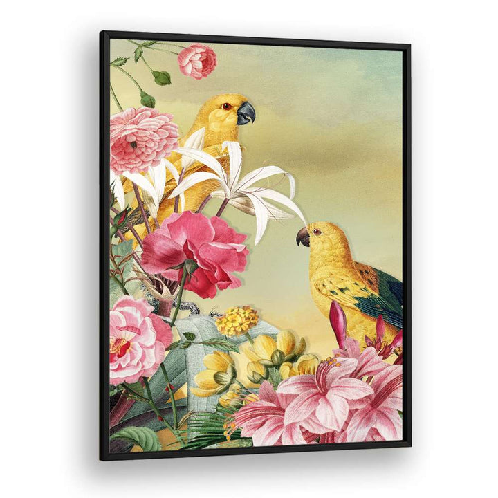 TROPICAL PARROTS AND FLOWERS