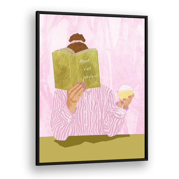Stylish TOUT EST POESIE, FASHION POSTERS featuring a woman reading, perfect for modern home decor elegance.