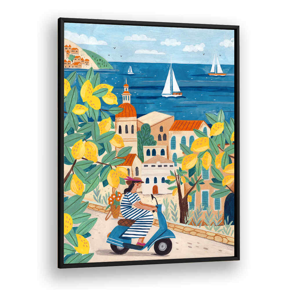 WOMAN ON THE AMALFI COAST , TRAVEL POSTERS