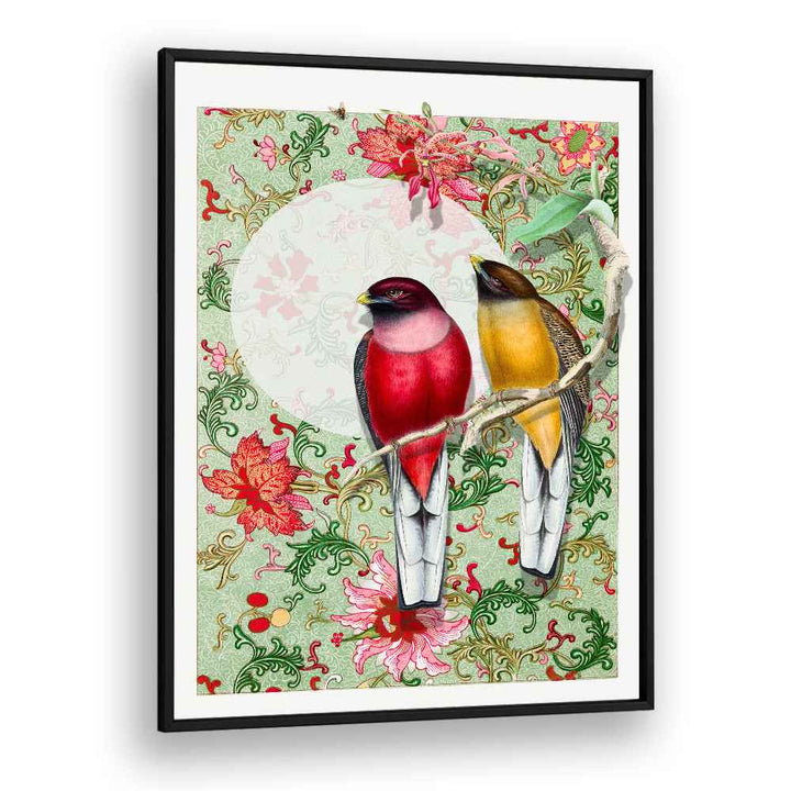 VIBRANT BIRDS FLORAL PATTERN