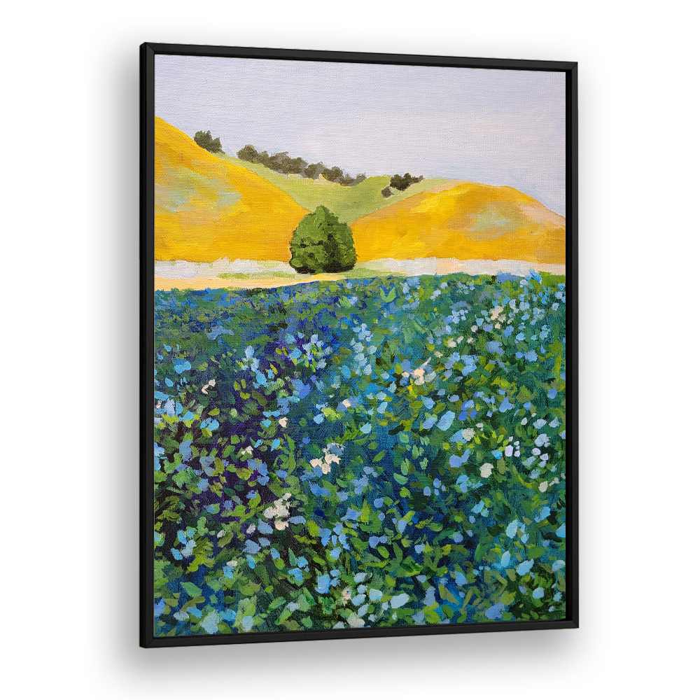 VIBRANT BLUE FLOWER FIELD