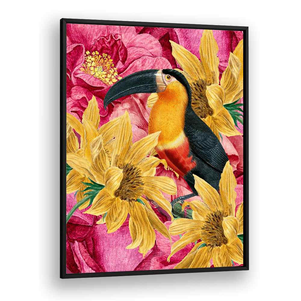 VIBRANT TOUCAN AND FLOWERS