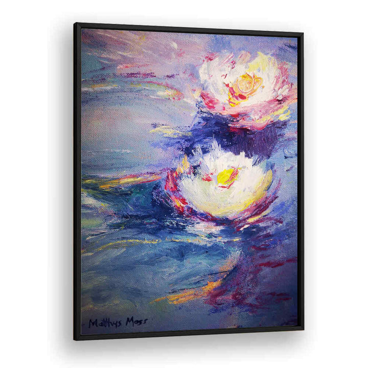 WATER LILIES , FLORAL FLOWER PAINTINGS