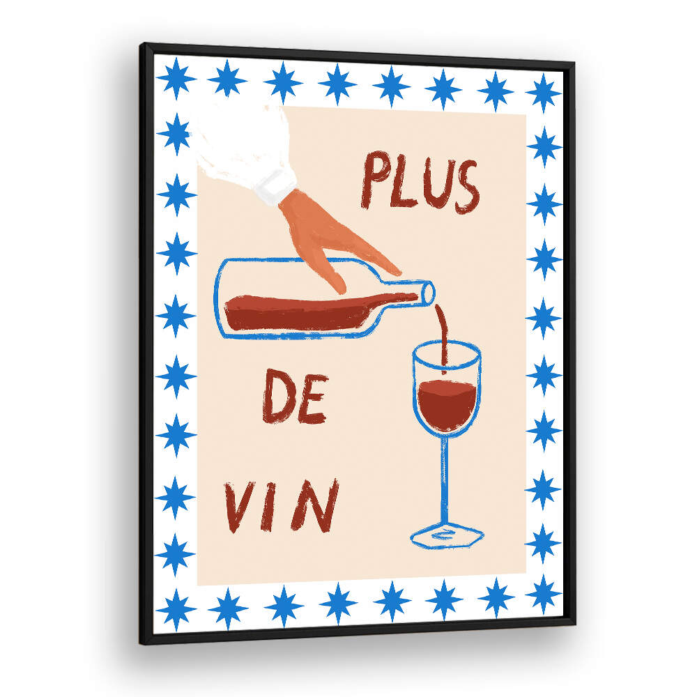 WINE POUR DELIGHT , BAR artwork: wine pour illustration framed print for BAR & CAFE store
