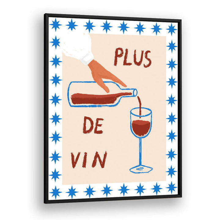 WINE POUR DELIGHT , BAR artwork: wine pour illustration framed print for BAR & CAFE store
