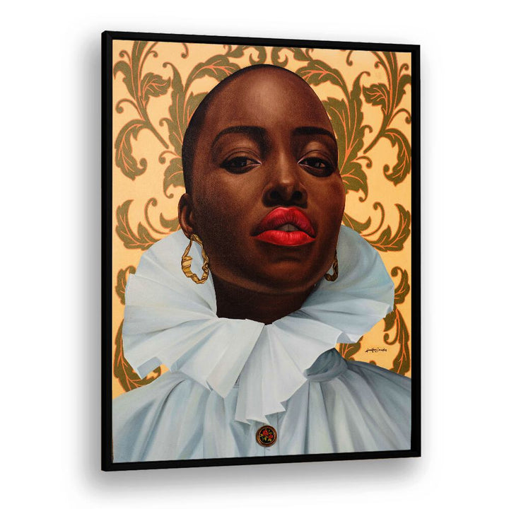 Stunning WOMAN IN BROWN, AFRICAN ART PAINTINGS showcasing the strength and grace of African womanhood in elegant detail.
