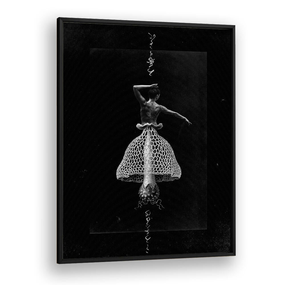 Surreal art print "DANCE WITH ME, SURREAL ART PRINTS" features a dancer in an intricate lace-like skirt.