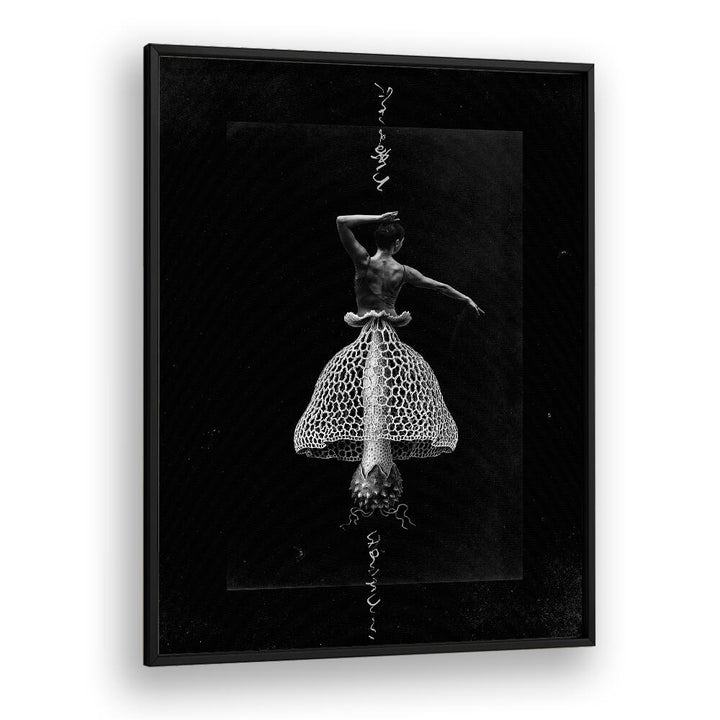 Surreal art print "DANCE WITH ME, SURREAL ART PRINTS" features a dancer in an intricate lace-like skirt.
