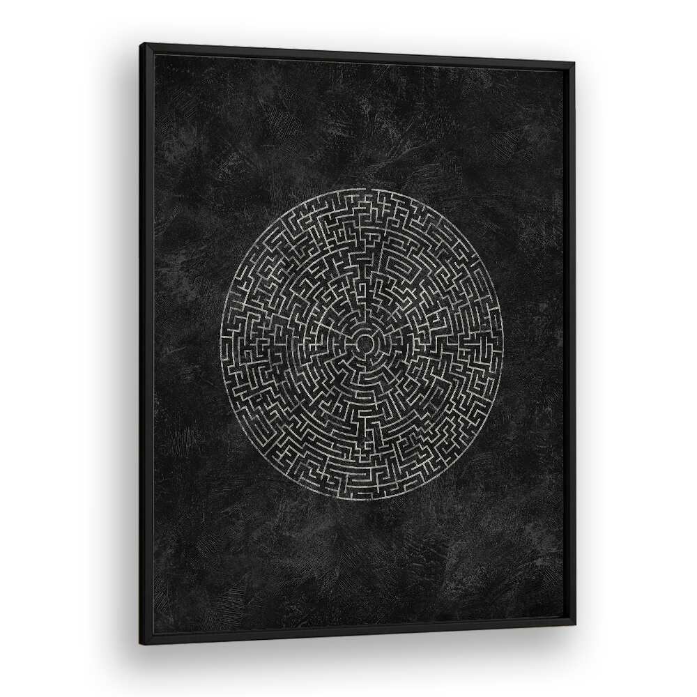 Elegant CIRCULAR JOURNEY MAZE, GEOMETRIC ART PRINTS showcasing intricate design, perfect for modern home decor.