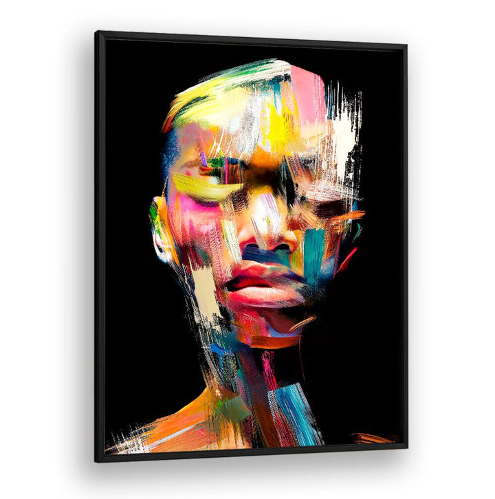 Colorful abstract artwork titled FACELESS III, showcasing innovative design by Philippe HUGONNARD in modern style.