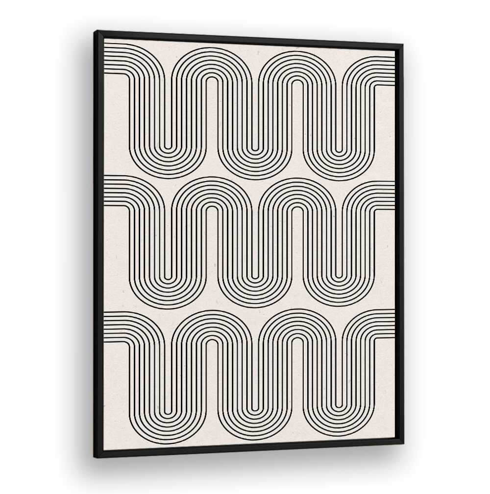 Dynamic black and white lines create stunning patterns in MODERN WAVES NO.I, GEOMETRIC ART PRINTS for contemporary decor.
