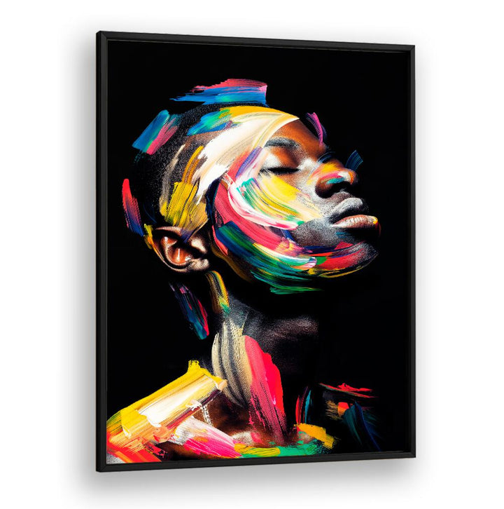 Vibrant colors swirl across a canvas in FACELESS X, ABSTRACT PAINTINGS by Philippe HUGONNARD, enhancing your decor.