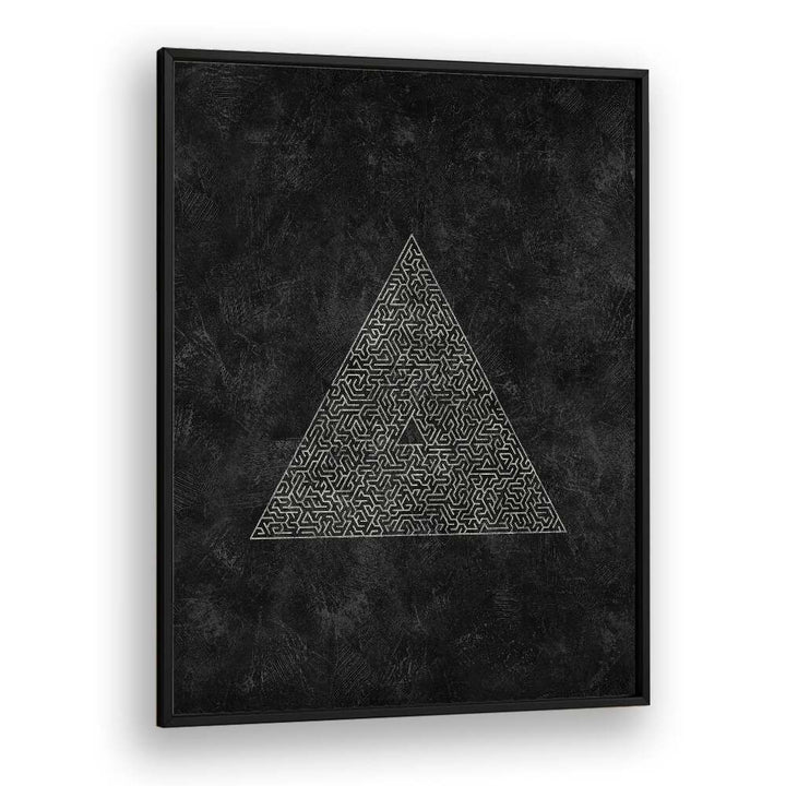 Stylish geometric art print, PYRAMID MAZE ESCAPE, featuring intricate 3D shapes for modern decor. Perfect for art lovers.