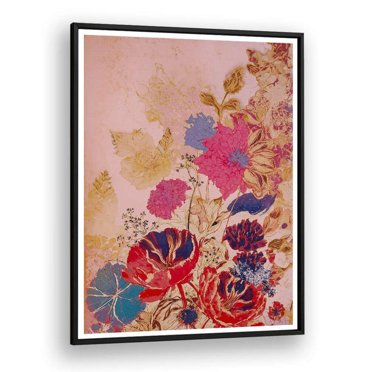 VINTAGE FLOWERS II , FLORAL FLOWER PAINTINGS