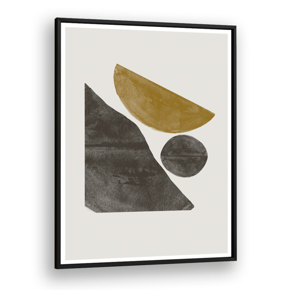 Modern geometric art print featuring abstract shapes in earthy tones, NEW OBJECTS NO.II, GEOMETRIC ART PRINTS.