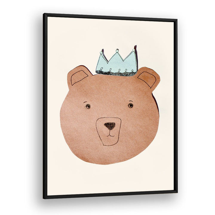 Charming LITTLE BEAR, KIDS ROOM PAINTINGS featuring a cute bear with a crown, perfect for children's room decor.