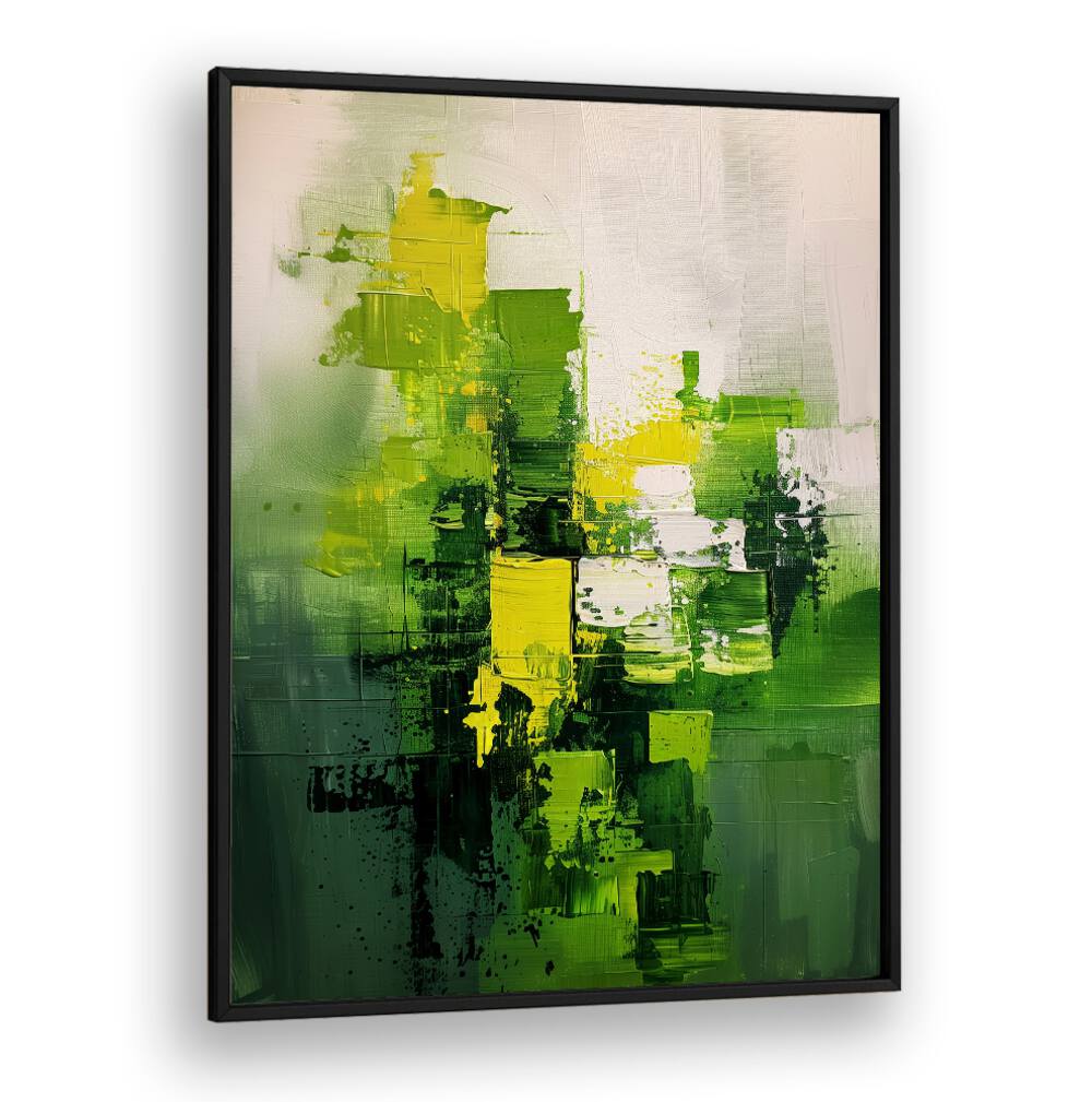 Vibrant green abstract painting, "CONTEMPORART - MATCHA I," by Philippe HUGONNARD, perfect for modern decor.