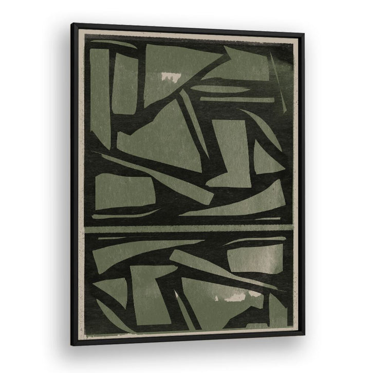 Exquisite GREEN AND BLACK PAPER CUT, ABSTRACT PAINTINGS to elevate your living space with modern elegance.