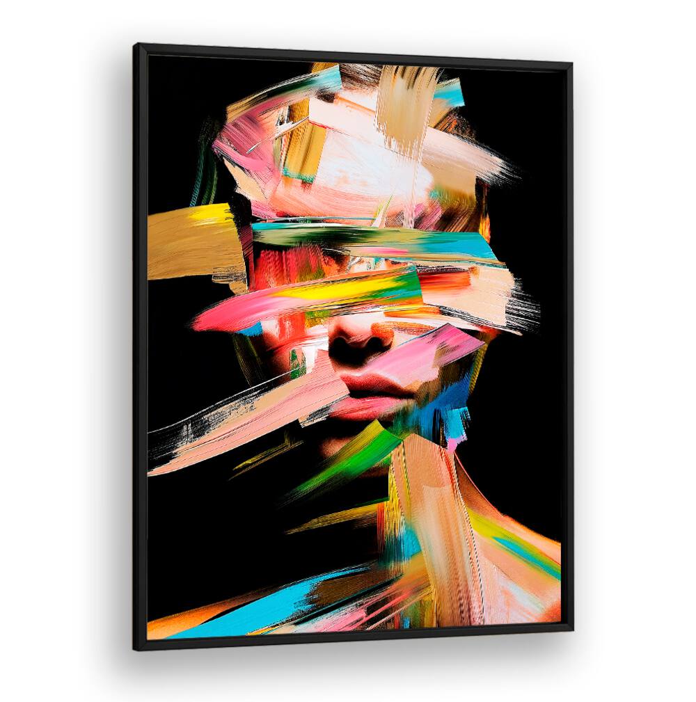 Vibrant colors blend in the FACELESS V, ABSTRACT PAINTINGS by Philippe HUGONNARD, showcasing a unique artistic vision.