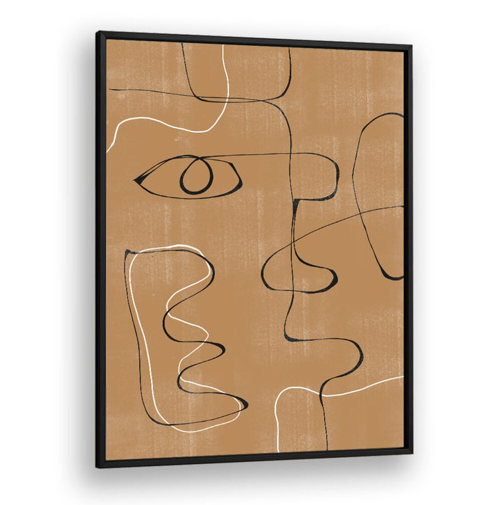 Stylish ABSTRACT FACE NO3, LINE ART PAINTINGS featuring elegant lines and warm tones, perfect for modern decor.