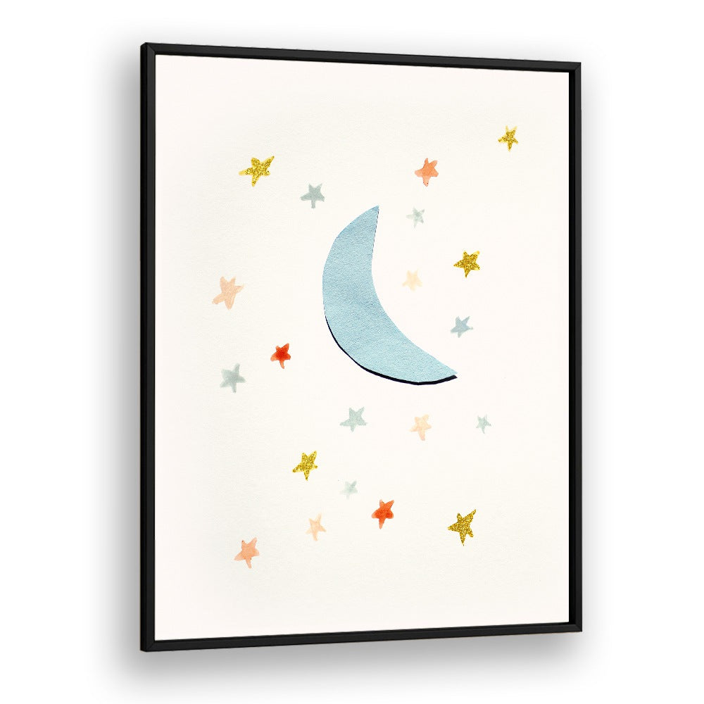Whimsical MOON & STARS painting perfect for a kids' room, adding charm to any space.