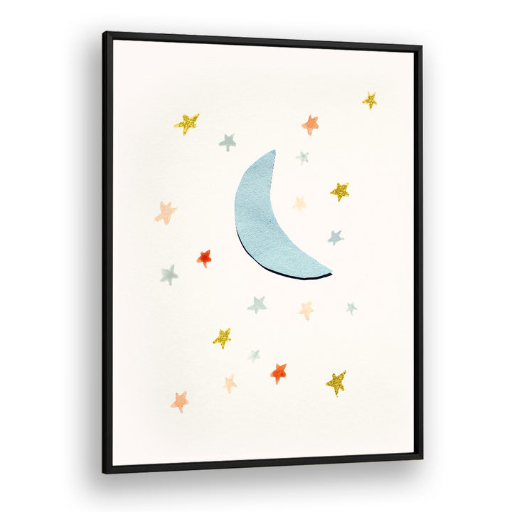 Whimsical MOON & STARS painting perfect for a kids' room, adding charm to any space.