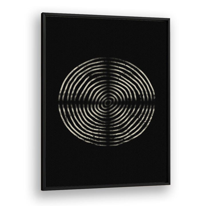 Bold circular design in black and white from the NIGHTSHIFT ABSTRACTION, GEOMETRIC ART PRINTS collection. Perfect for modern decor.