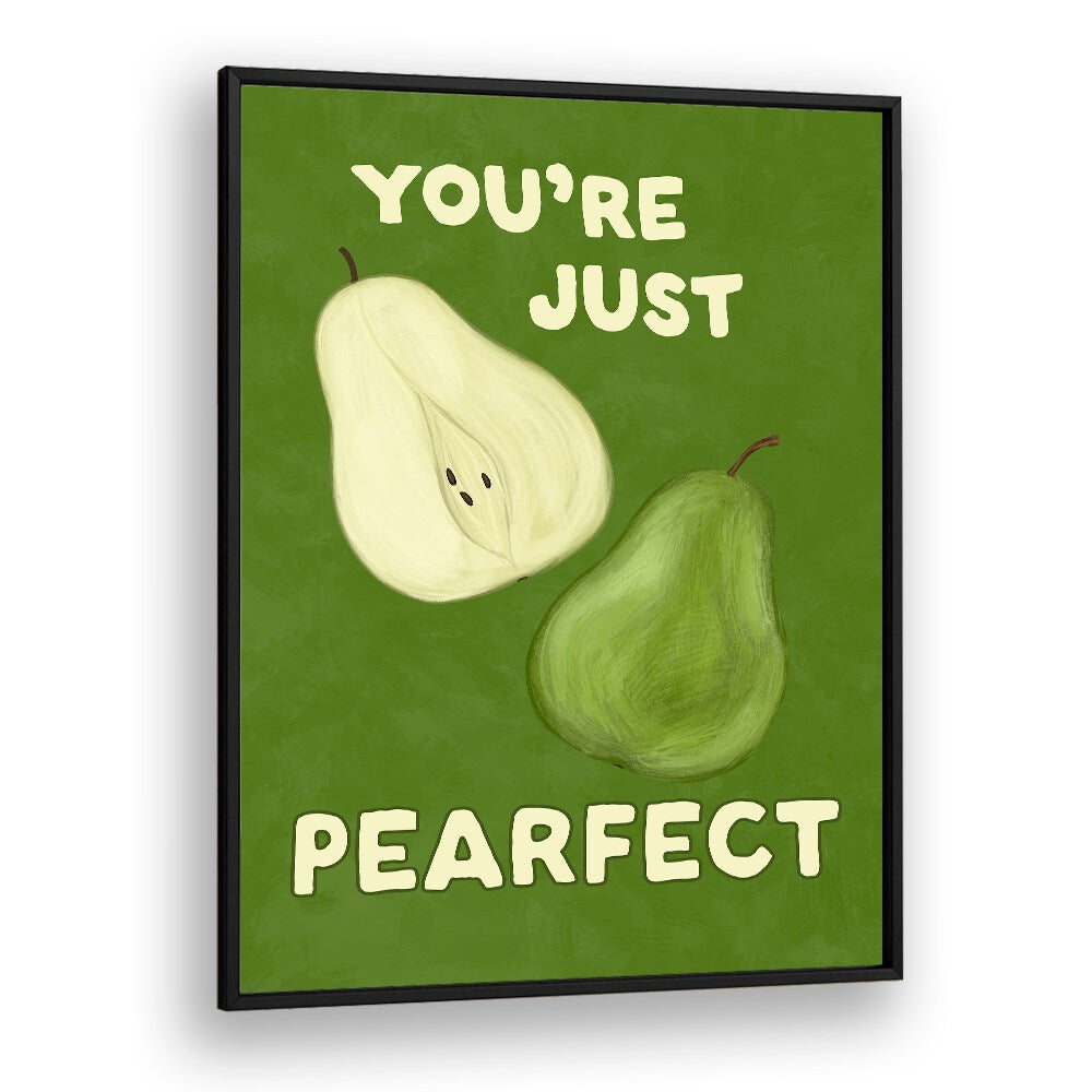 Colorful PEARFECT, KITCHEN POSTERS featuring playful pear art, perfect for adding charm to your kitchen decor.