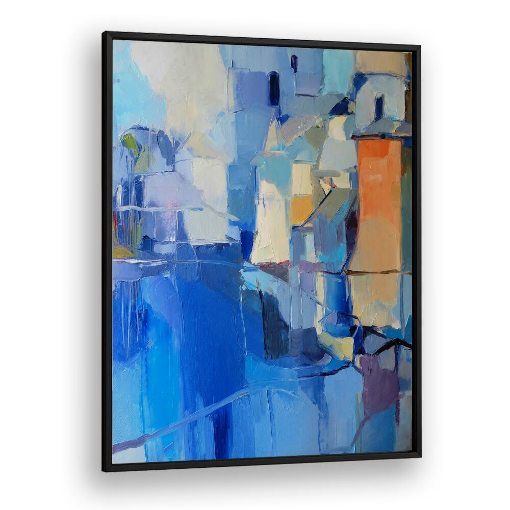 Vibrant ORANGE FORTRESS, ABSTRACT PAINTINGS showcase bold colors and striking forms for modern decor.