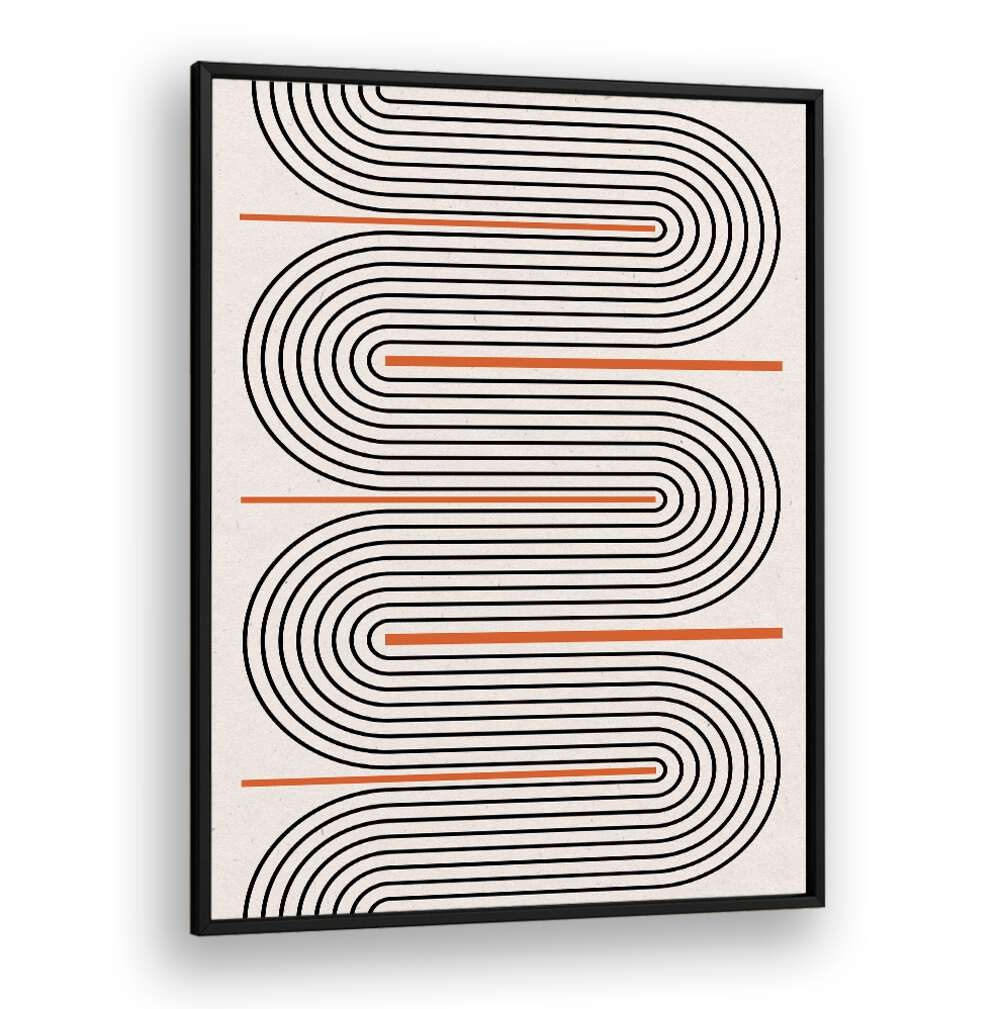 Stylish MODERN BALANCE NO.7, GEOMETRIC ART PRINTS featuring curved lines and warm tones, perfect for contemporary decor.