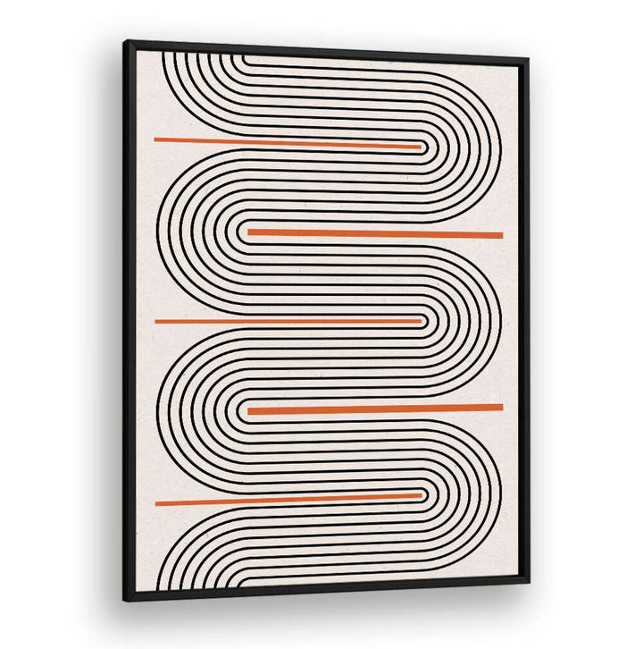 Stylish MODERN BALANCE NO.7, GEOMETRIC ART PRINTS featuring curved lines and warm tones, perfect for contemporary decor.