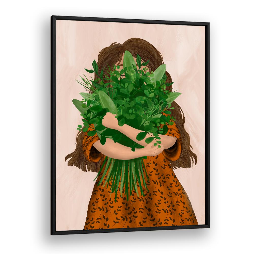Whimsical GIRL WITH POSY, KIDS ROOM PAINTINGS perfect for adding charm to any child's space.