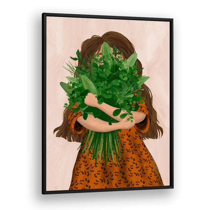 Whimsical GIRL WITH POSY, KIDS ROOM PAINTINGS perfect for adding charm to any child's space.